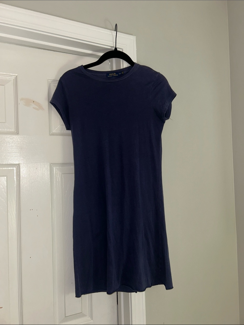 Polo by Ralph Lauren Navy Short-Sleeve A-Line Knit Mini Dress
